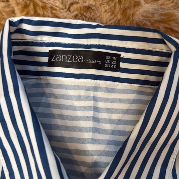 Zanzea Collection Blue Striped Women’s Shirt size 16 - Picture 4 of 11